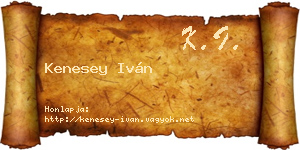 Kenesey Iván névjegykártya